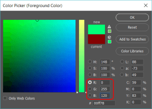 photoshop RGB